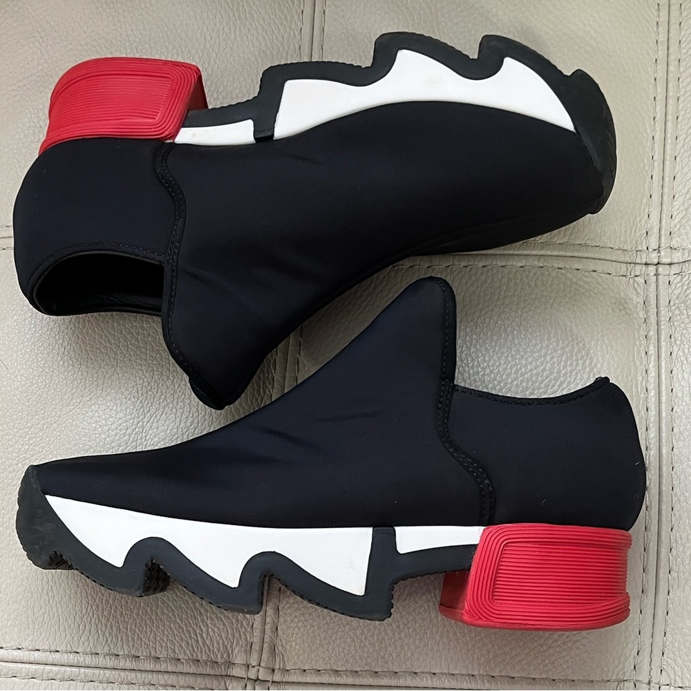 Iri Chic Black and Red Women's Slip-On Sneakers - Picture 3 of 9